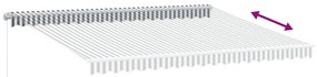 Toldo retrátil manual com luzes LED 450x300 cm antracite/branco