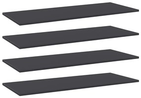 vidaXL Prateleiras p/ estante 4pcs 100x40x1,5cm contraplacado cinzento