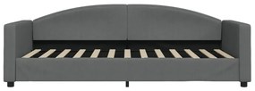 Sofá-cama c/ gavetão e gavetas 90x200 cm tecido cinzento-escuro