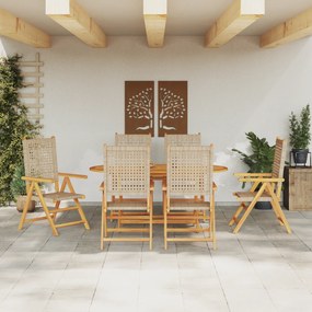 Conjunto de Jantar de Jardim VidaXL com 7 Peças em Madeira Sólida de A