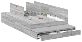Cama com Arrumação Cinza Sonoma 120x190 cm