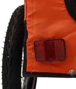 Reboque bicicleta p/ animais tecido oxford/ferro laranja/preto