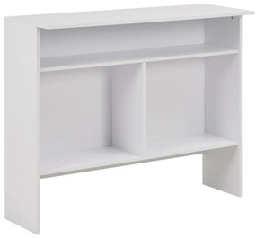 Mesa de bar com 2 tampos branco 130x40x120 cm
