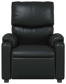 Poltrona de massagens reclinável couro artificial preto