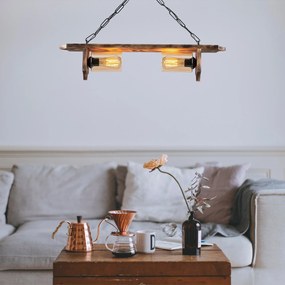 Candeeiro Chandelier Erebos – Preto Madeira – 80 x 11 cm