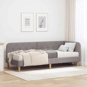 vidaXL Estrutura de Cama de Canto Cinzento-acastanhado 80 x 200 cm