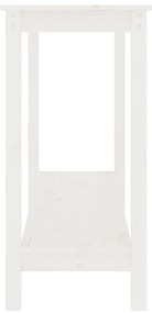 Mesa consola 110x40x80 cm pinho maciço branco