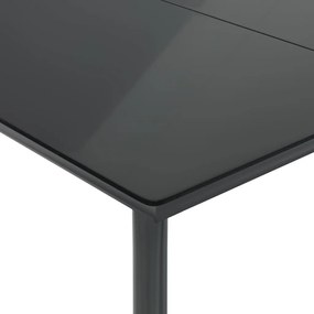 9 pcs conjunto de jantar p/ jardim c/ almofadões vime PE preto