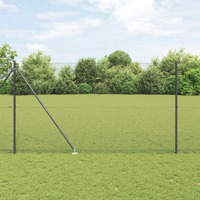 vidaXL Cerca de Arame Soldado com 7 Postes Espigados Cinza 1.6 x 10 m Aço