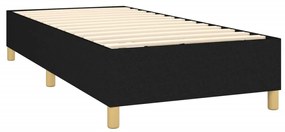 Cama box spring c/ colchão e LED 90x200 cm tecido preto