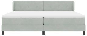 Cama Box Spring vidaXL com Colchão Cinza Claro 200x200 cm Veludo