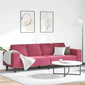 Conjunto de Sofás vermelho tinto Veludo