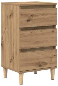 Mesa de cabeceira vidaXL Carvalho Artisan 40x35x70 cm Madeira de engen