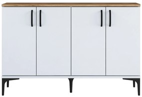 Armário Multiusos JE162 – Branco e Nogal – 120x78,6x40 cm
