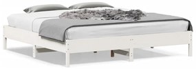 Cama sem colchão 180x200 cm madeira de pinho maciça branco