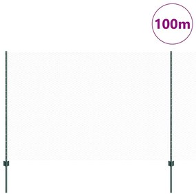 Postes de Cerca vidaXL 11 pcs U-Channel Verde 150 cm Aço