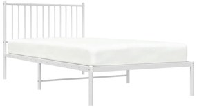 Estrutura de cama com cabeceira 100x200 cm metal branco