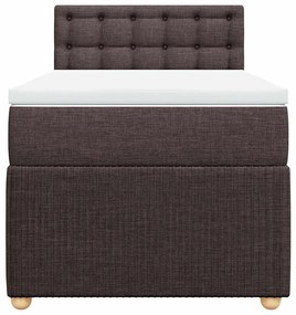 Cama com molas/colchão 90x190 cm tecido castanho-escuro