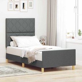 Cama vidaXL Cinza Escuro 90x200 cm em Tecido