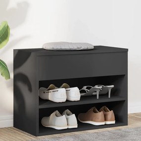 vidaXL Banco sapateira 60x30x45 cm contraplacado cinzento