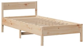 Cama com estante sem colchão 75x190 cm pinho maciço