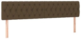 Cabeceira de cama c/ luzes LED tecido 180x7x78/88 cm castanho