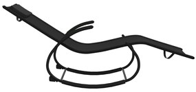 Espreguiçadeira baloiço aço e textilene preto