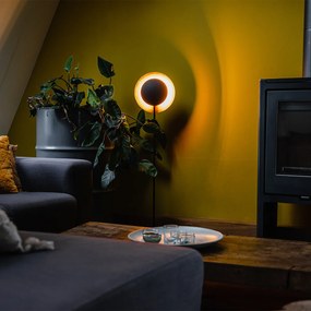 Candeeiro de pé Art Deco preto com dourado - Emilienne