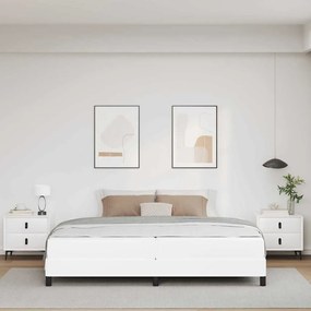 Cama Outros Branco Puro 200 x 200 cm Couro sintético