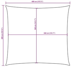 Para-sol estilo vela tecido oxford quadrado 4x4 m terracota