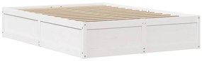 Cama sem colchão 120x190 cm madeira de pinho maciça branco