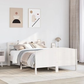 vidaXL Cama sem colchão 140x190 cm madeira de pinho maciça branco