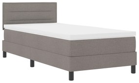 Camas Box Spring com Colchão Taupe 80x200 cm em Tecido