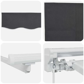 Toldo Retrátil Antracite Branco Cinzento