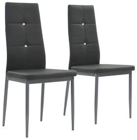 246185 vidaXL Cadeiras de jantar 2 pcs couro artificial cinzento