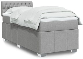vidaXL Cama com molas/colchão 80x200 cm tecido cinza-claro