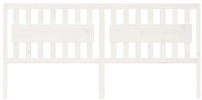 Cabeceira de cama 205,5x4x100 cm madeira de pinho maciça branco