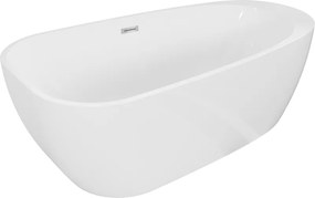Mexen Giada banheira independente 170 x 90 cm, branco brilhante, transbordamento cromado - 52741709000-01