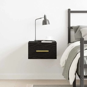 Criado-mudo Wall-Mounted Carvalho Preto 35x35x20 cm