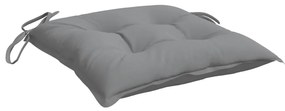 Almofadões de cadeira 4 pcs 50x50x7 cm tecido oxford cinzento