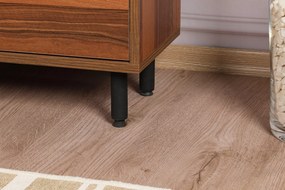 Estante Bengu – Nogueira, Antracite, Amarelo – 110x140x30 cm