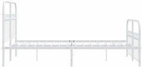 Estrutura de cama com cabeceira e pés 120x200 cm metal branco