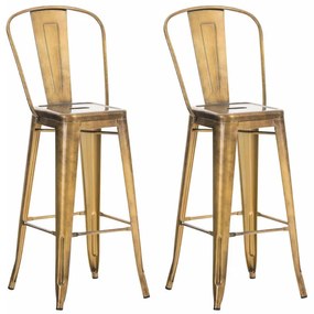 Conjunto de 2 bancos de bar Aiden 44 x 115 x 52 cm Dourado