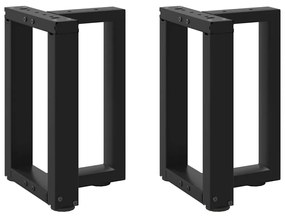 vidaXL Pés para mesa de centro em forma de T, 2 peças, preto, 28x25x(42-43) cm, aço