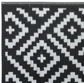 Tapete de exterior 80x150 cm ARAKIL PP branco e preto