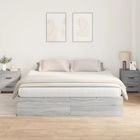 Estrutura de Cama Armazenamento vidaXL Cinza Sonoma 200x200 cm