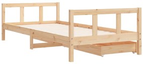 Estrutura de cama infantil c/ gavetas 90x200 cm pinho maciço