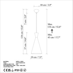 Candeeiro Suspenso Tom – Laranja – Ø19 h:37 cm