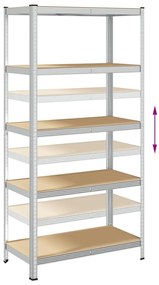 Prateleiras de armazenamento de 5 camadas 2 pcs aço prateado