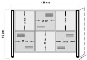 Estante Cosmo – Pinho Atlântico Preto – 126x89x35 cm